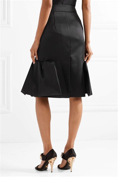 prada wool satin skirt